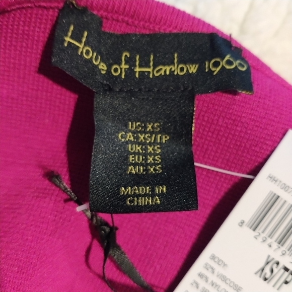 House of Harlow 1960. Festival Fuchsia Sheer Long Sleeve Midi Dress XS - Picture 8 of 12